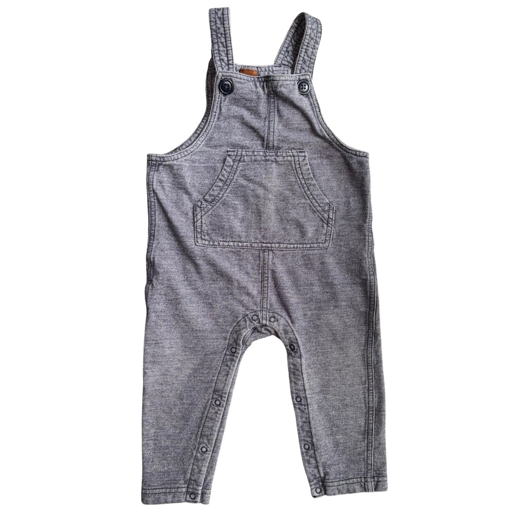 Tea Collection Blue Knit Overalls Romper 12-18M Coastal Kid Grandad‎ Style Cute